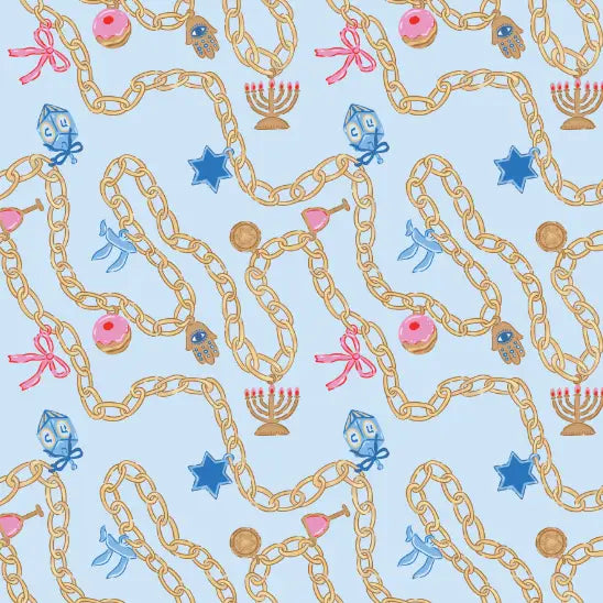 Hanukkah Charm Bracelet Wrapping Paper