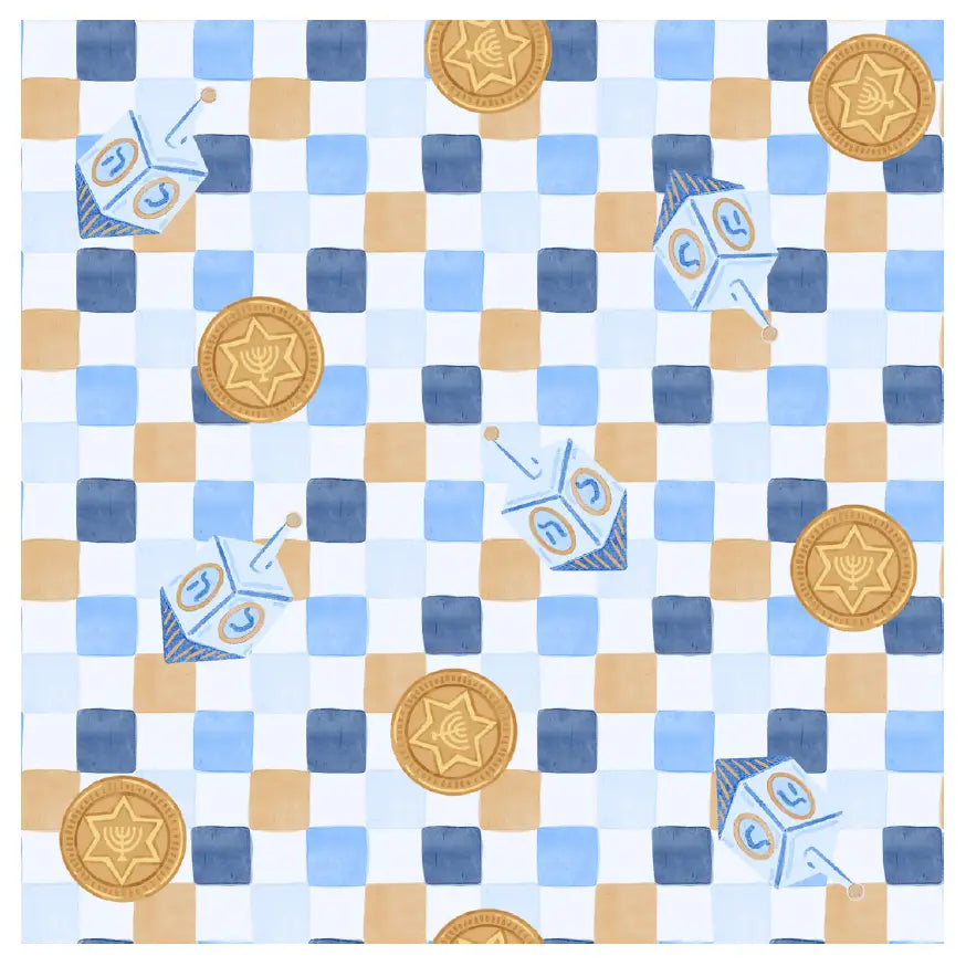 Hanukkah Checkered Wrapping Paper