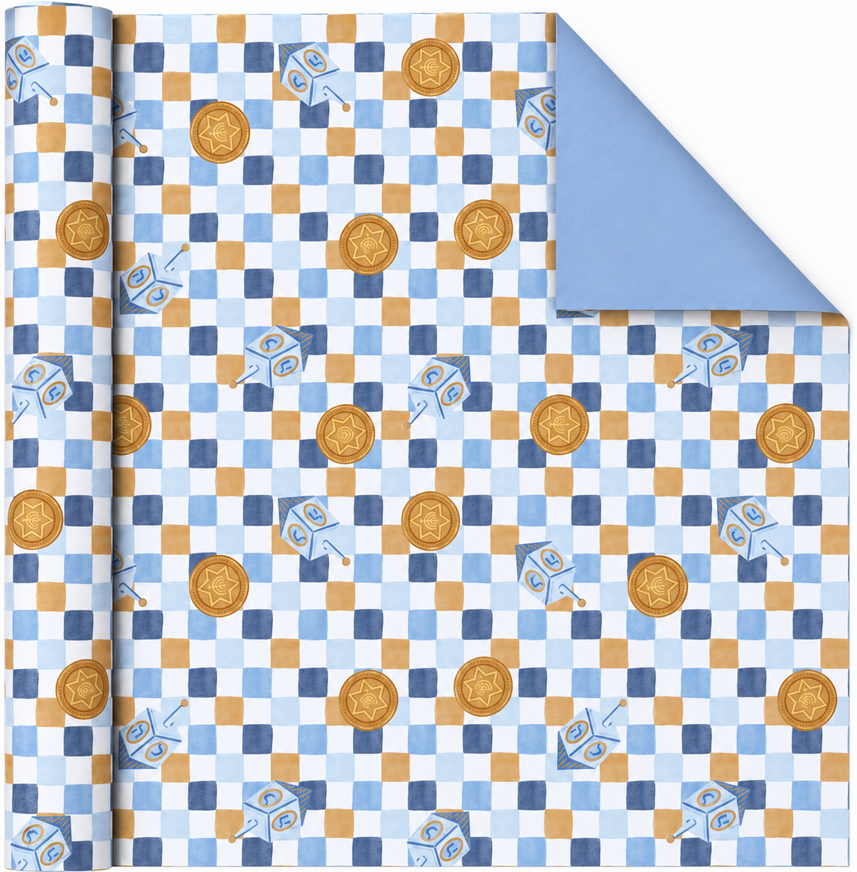 Hanukkah Checkered Wrapping Paper