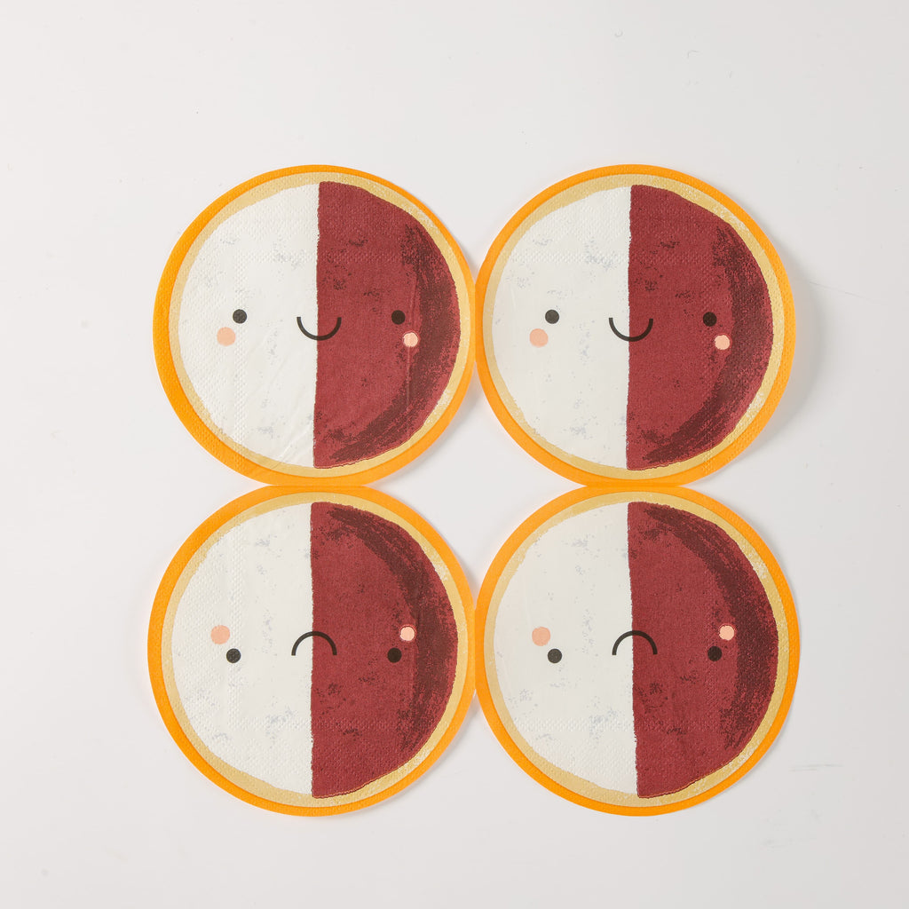 Black and White Cookie Circle Napkins