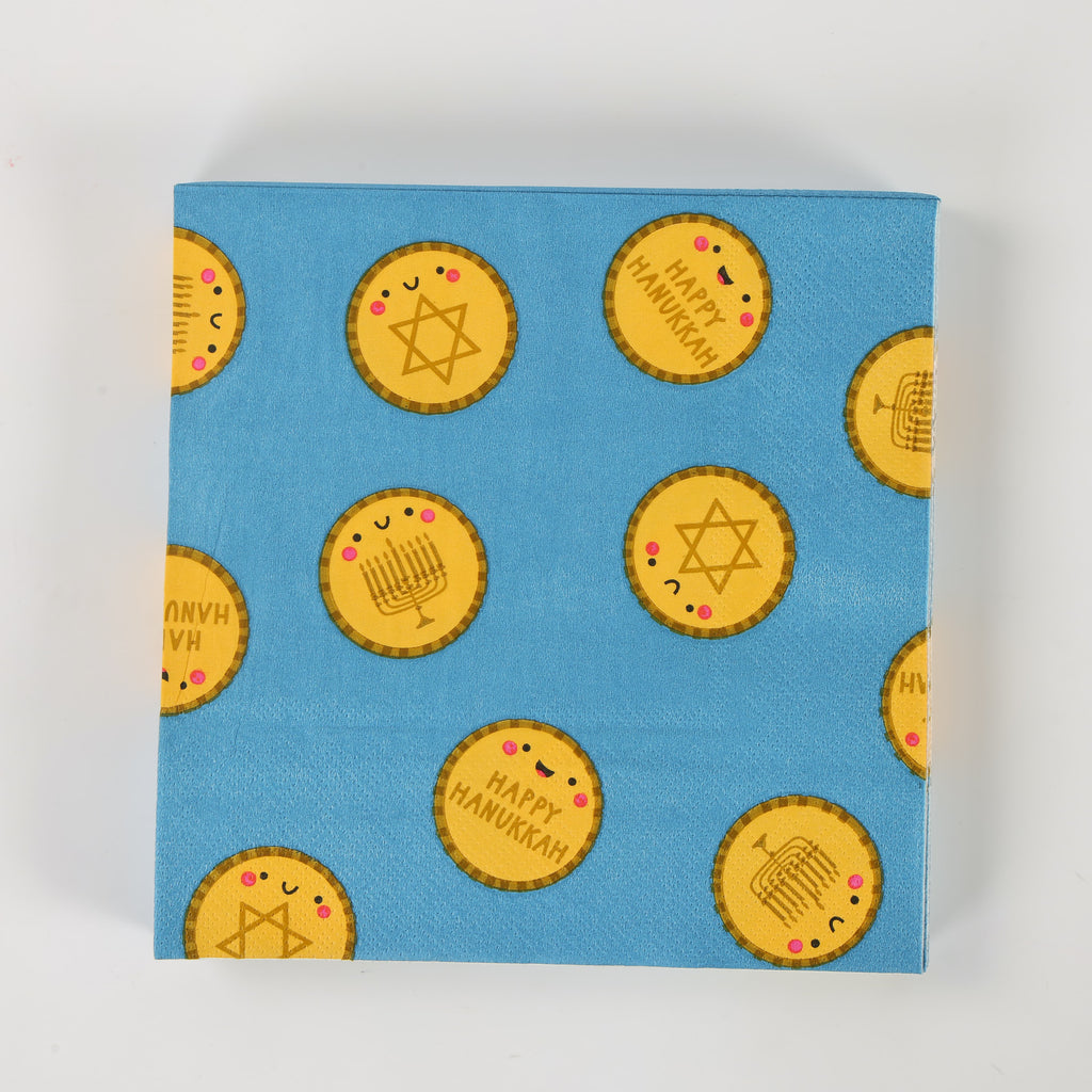Chocolate Coin Hanukkah Napkins