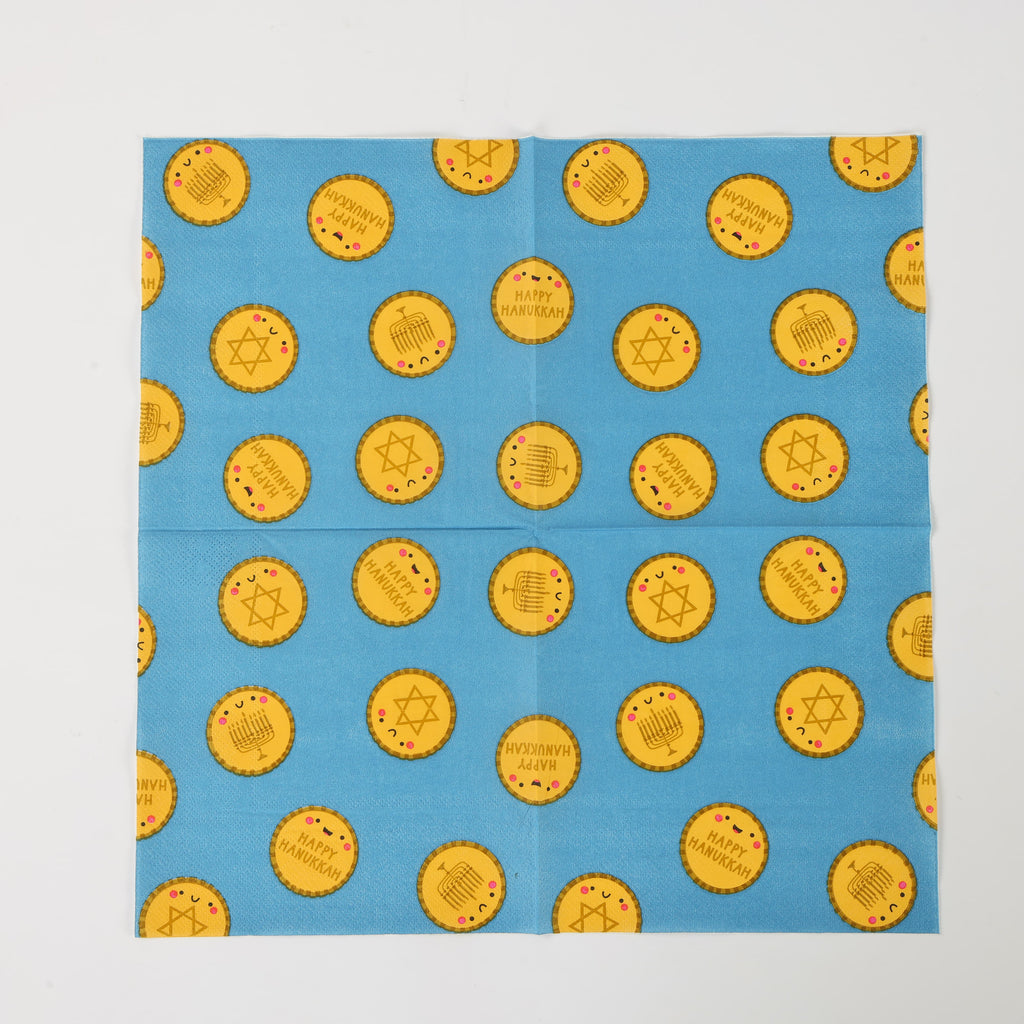 Chocolate Coin Hanukkah Napkins