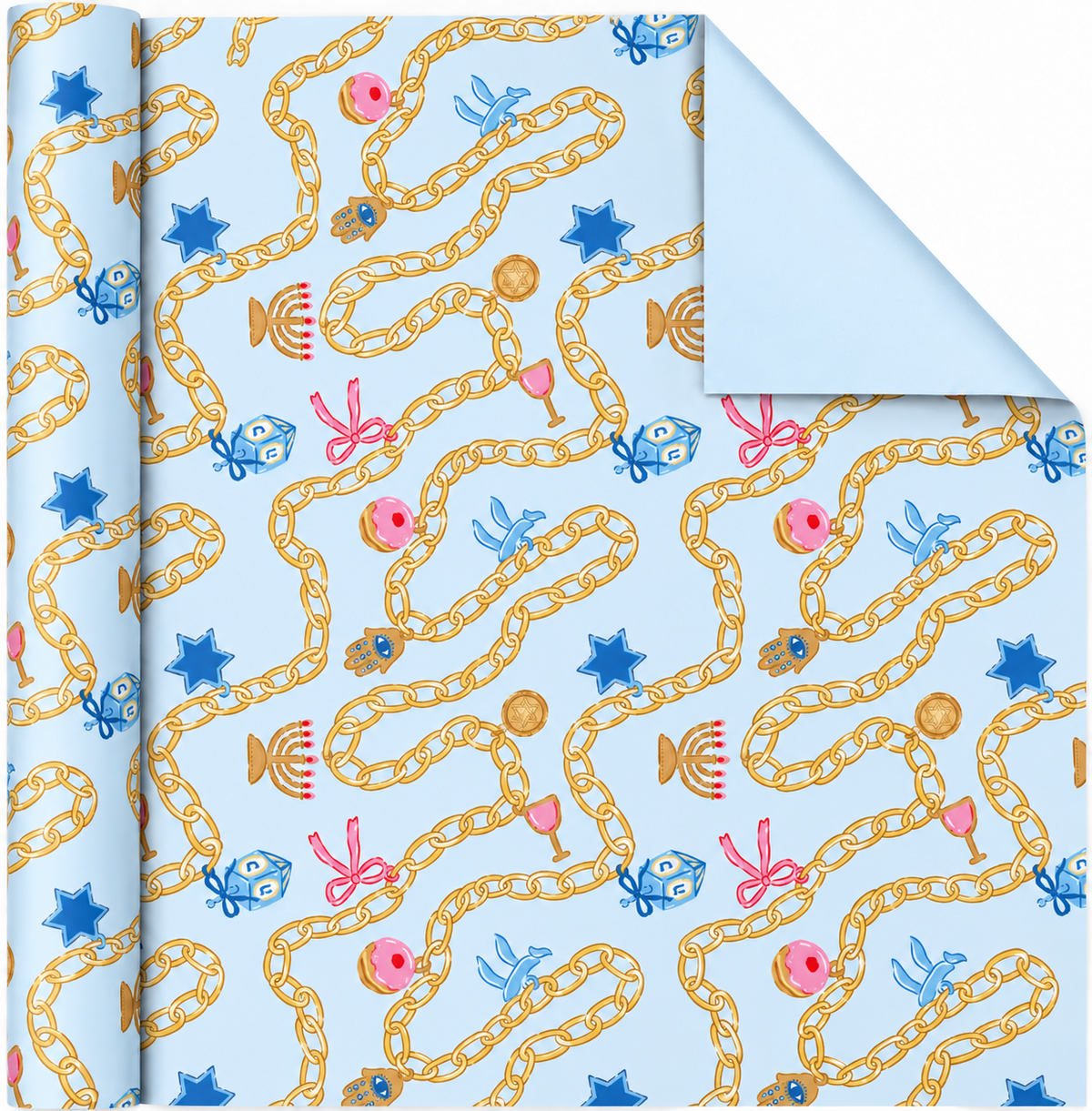 Hanukkah Charm Bracelet Wrapping Paper