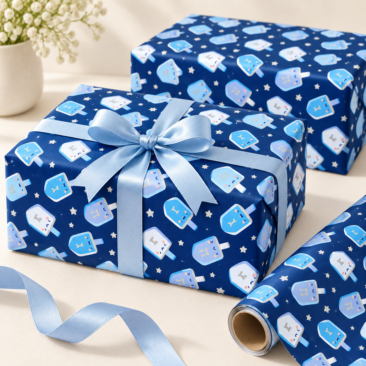 Hannukah Dreidel Wrapping Paper